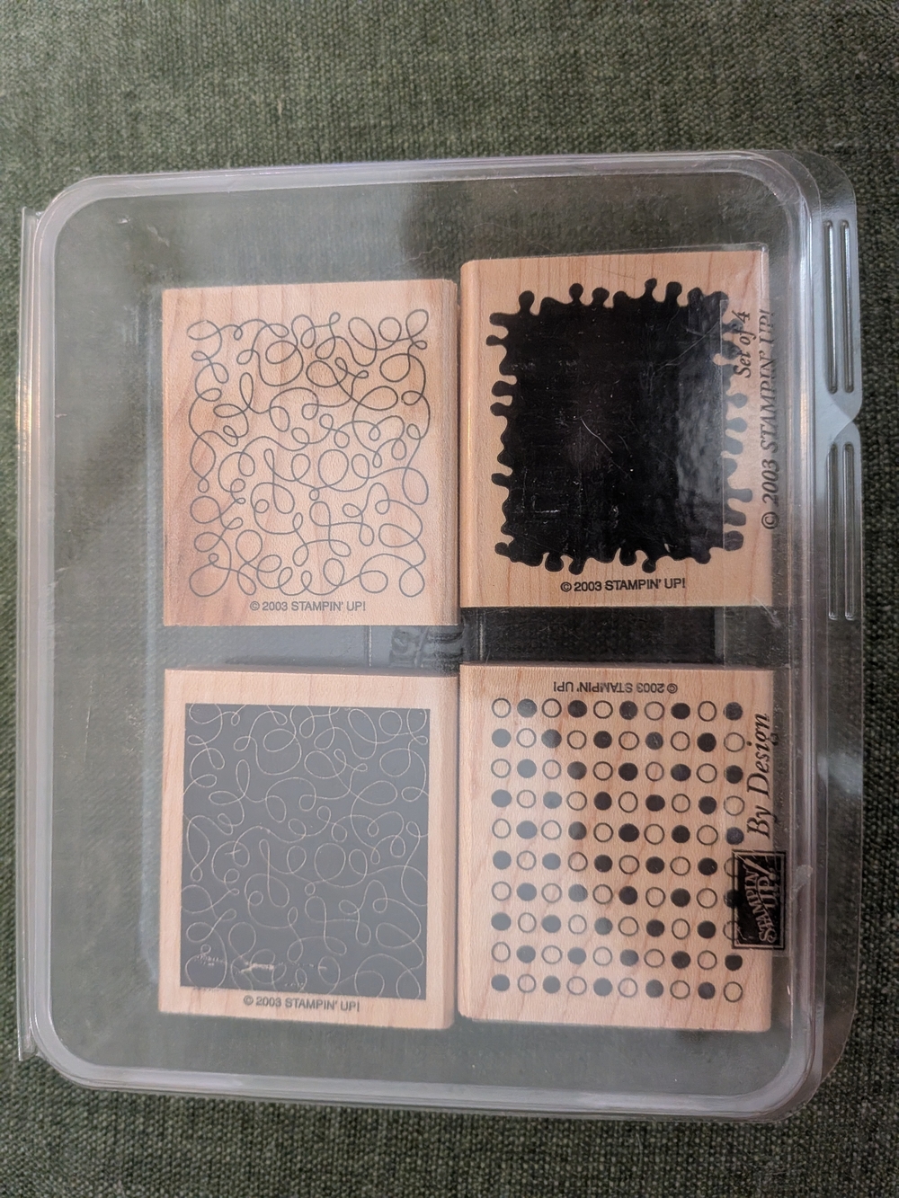 STAMPIN’ UP rubber stamps 2003 Set Of 4 By Design Patterns Paper Craft Scrapbook